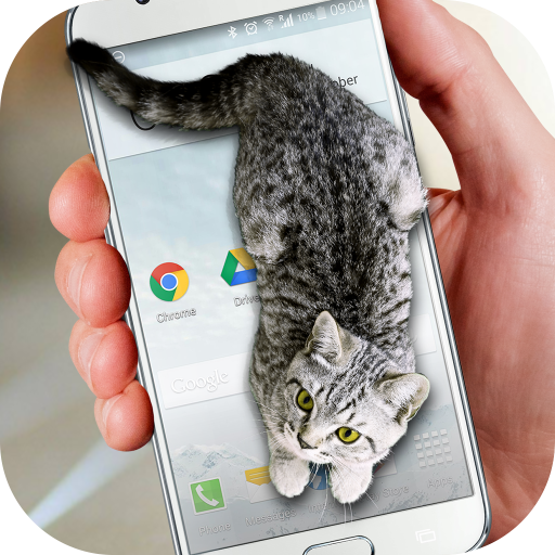 Cat Walks In Phone Cute Joke